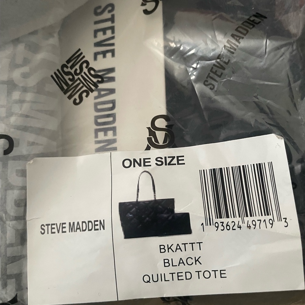 Steve Madden Black Quilted Tote